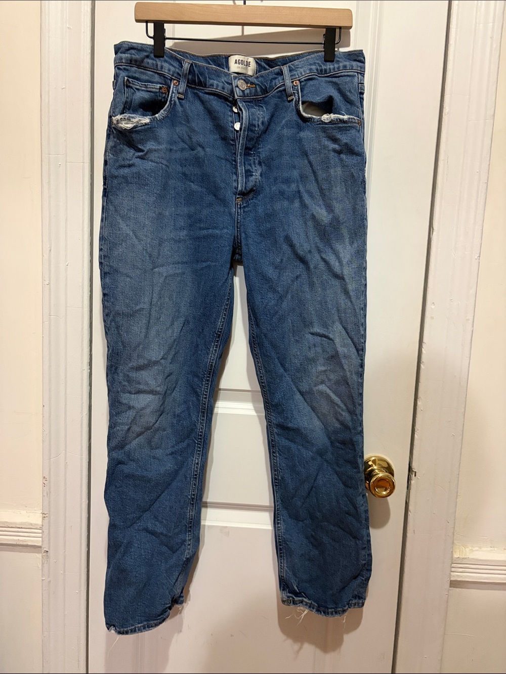Agolde Relaxed Fit Men’s Mid Blue Denim Jeans